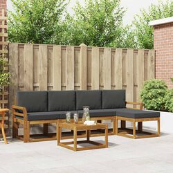 Outdoor Sectional Sofa Set 6 Piece Garden Furniture Modern Patio Seating