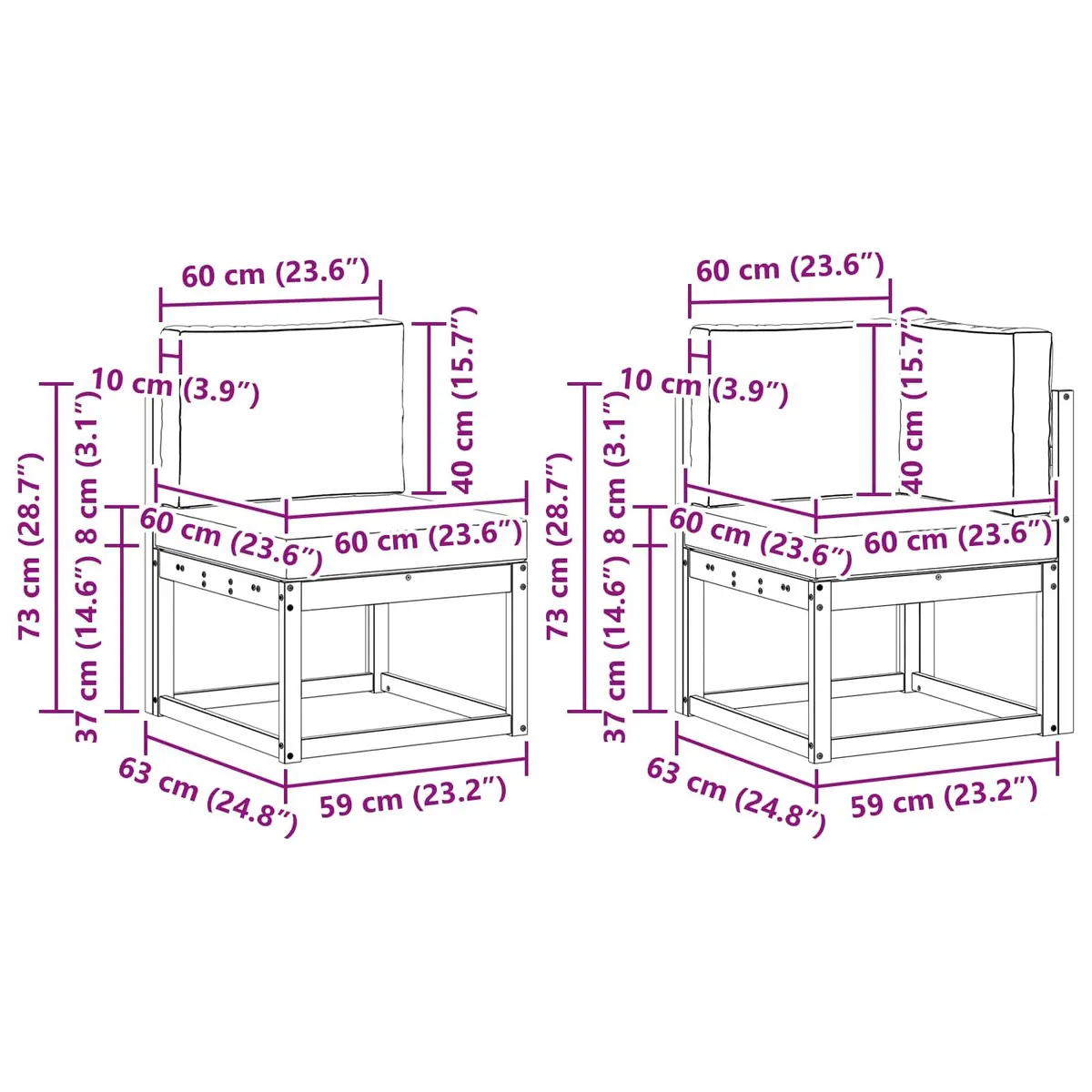Outdoor Sofa Set 5 Piece Garden Furniture Acacia Wood Natural Anthracite