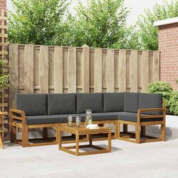 Join Friends with a 6-Piece Modular Sofa Set Outdoors