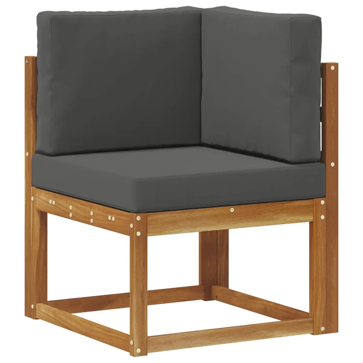 7 Piece Modern Outdoor Sofa Set Brown Acacia Wood Garden Furniture with Cushions