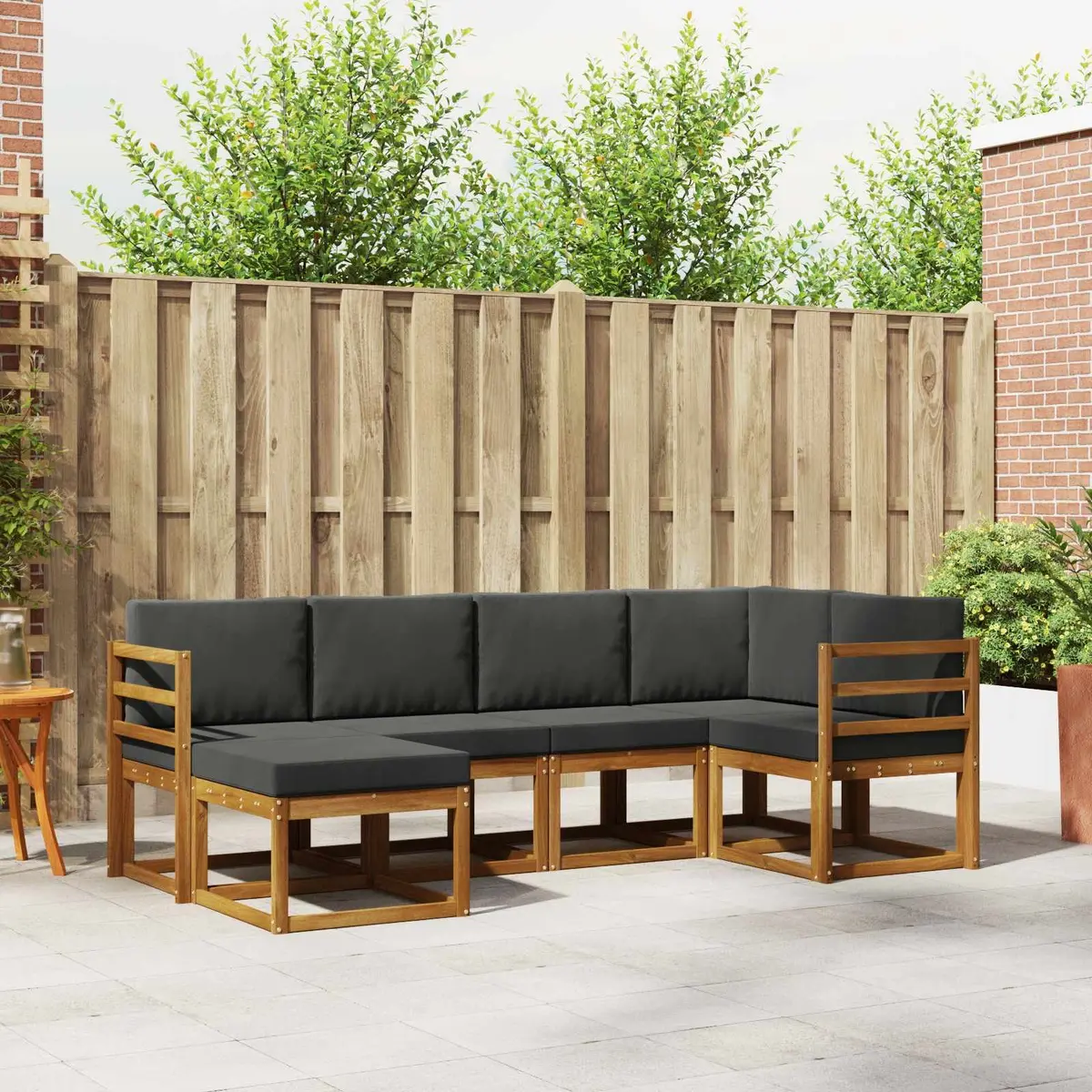 Outdoor Sofa Set 6 Piece Garden Furniture with Cushions Brown Patio Lounge