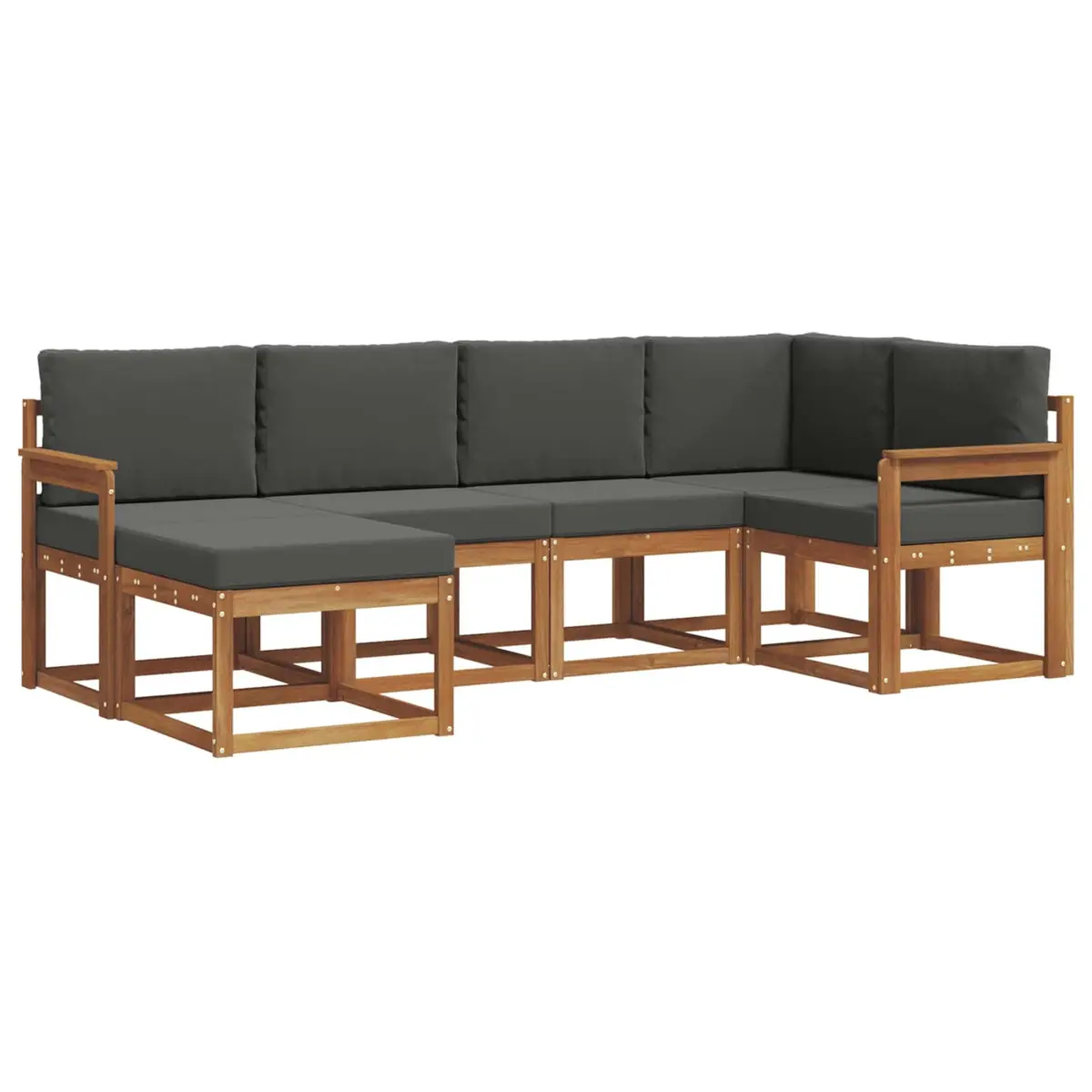 Outdoor Sofa Set 6 Piece Garden Furniture with Cushions Patio Lounge Natural
