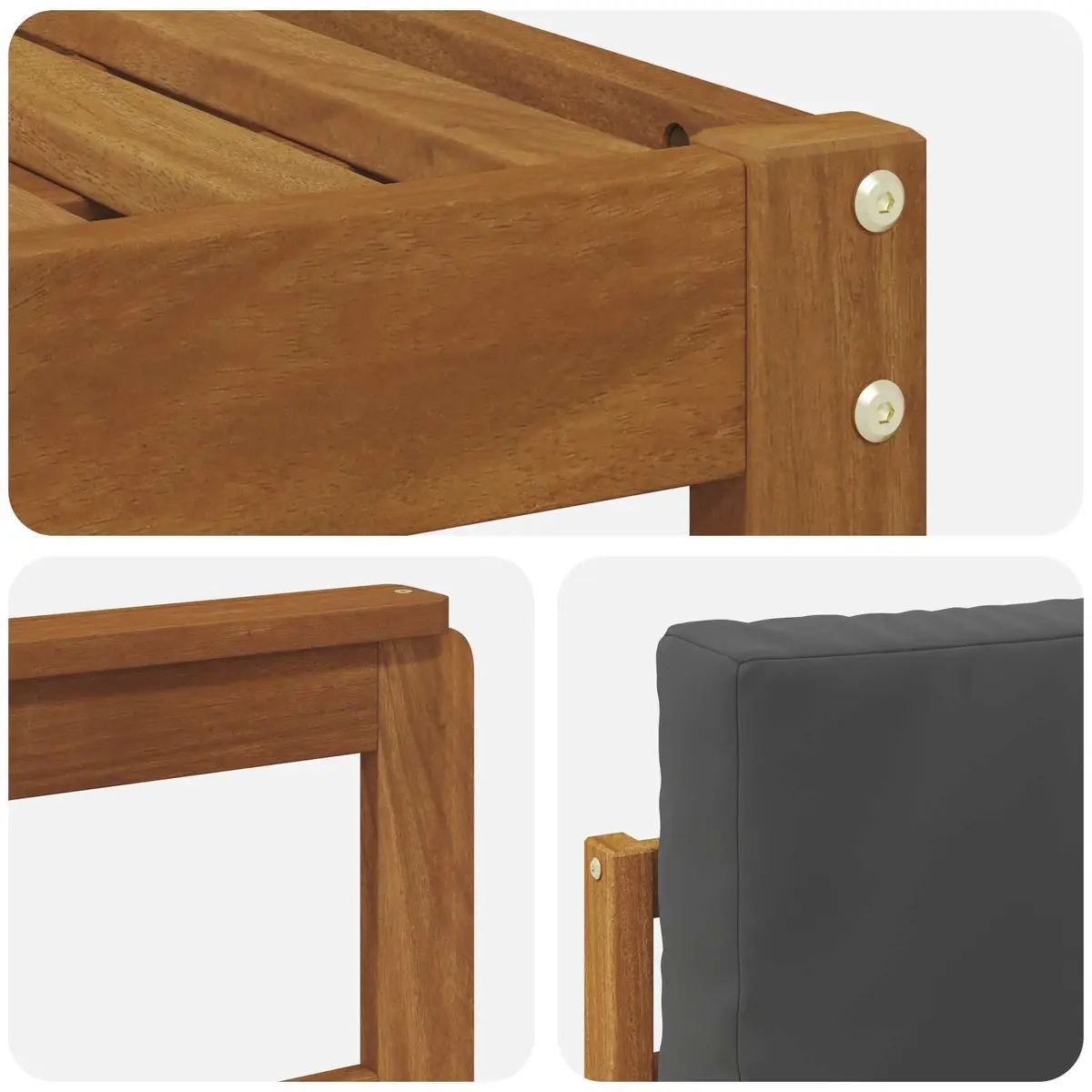 Outdoor 6 Piece Sofa Set Brown Engineered Wood Garden Patio Furniture
