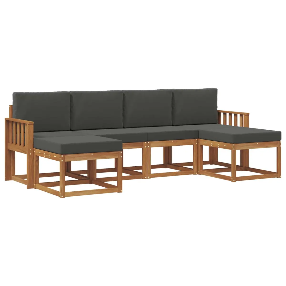Outdoor Sofa Set 6 Piece Garden Patio Furniture Modern Design with Cushions
