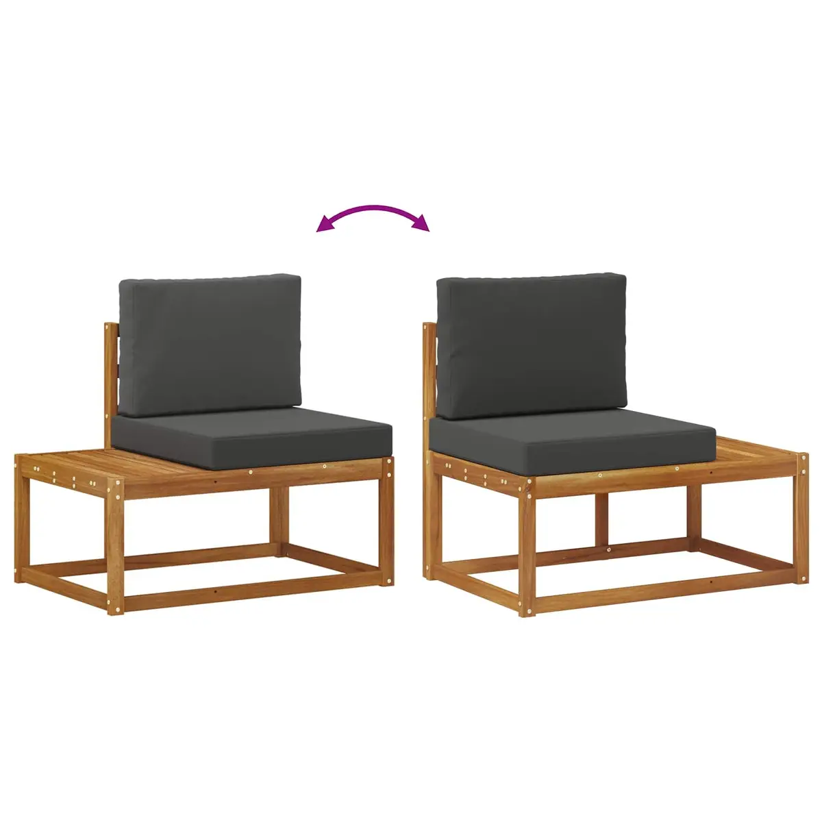 Outdoor Sofa Set 2 Pieces Garden Patio Furniture Engineered Wood Beige