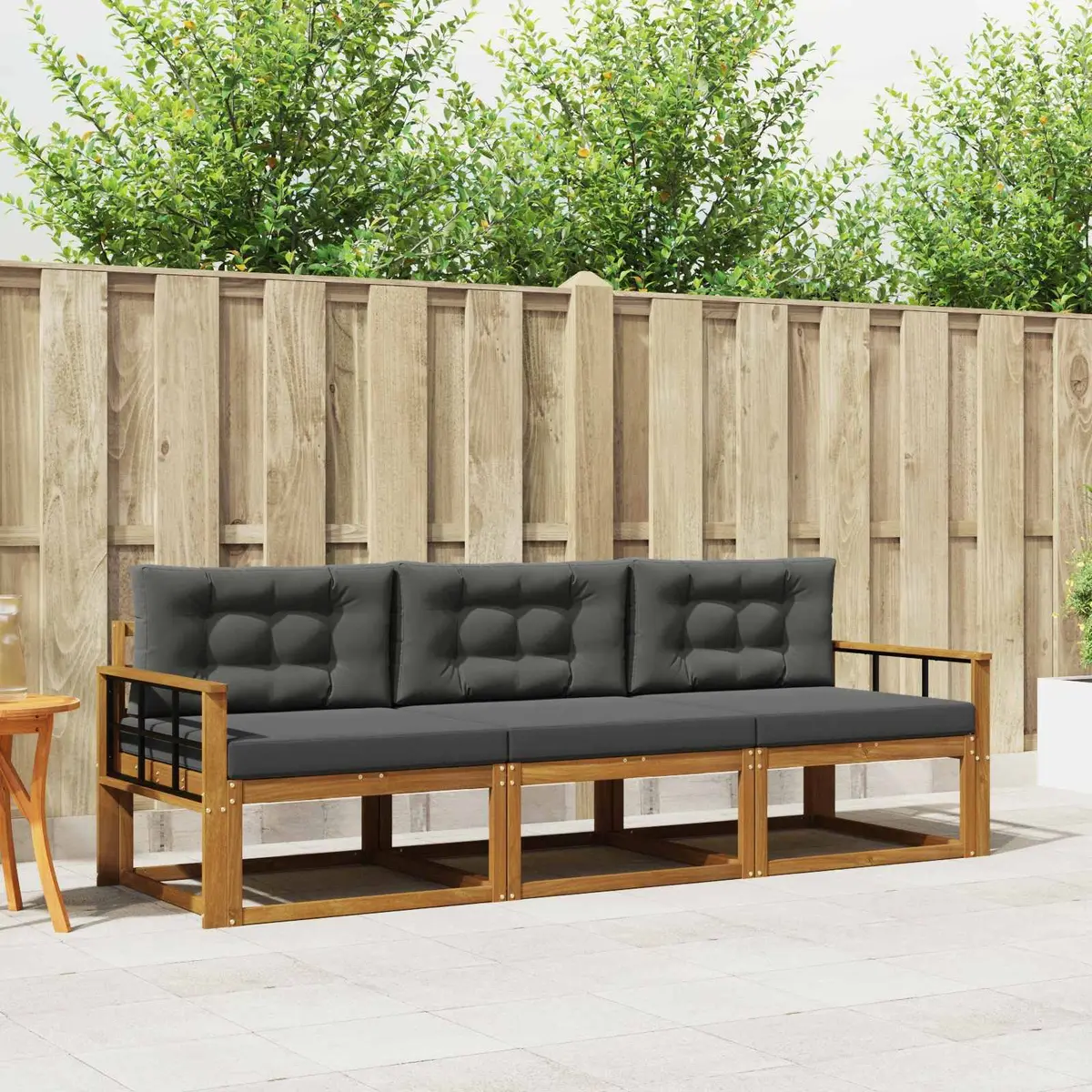 Outdoor Sofa Set Modular Sectional 3 Piece Brown