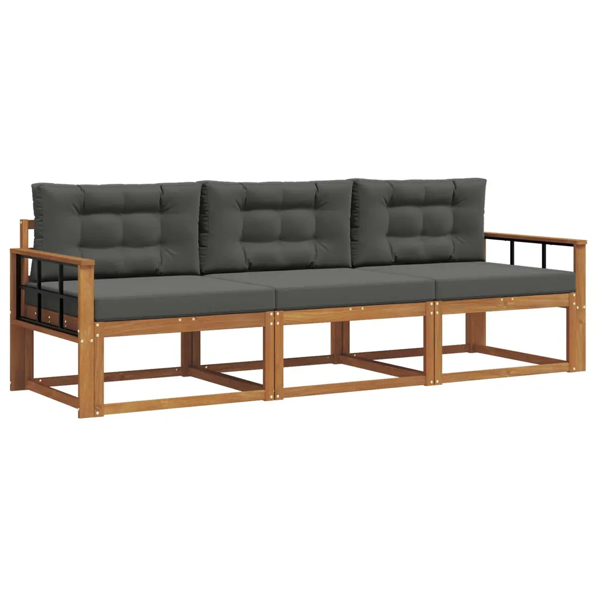Outdoor Sofa Set Modular Sectional 3 Piece Brown