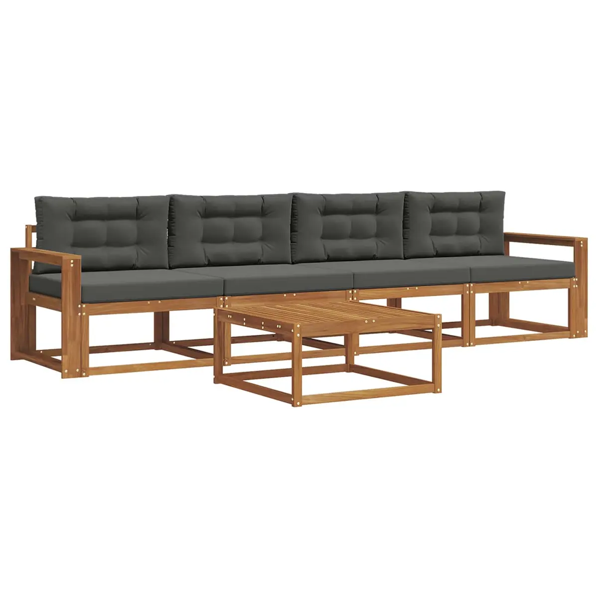 Outdoor Sectional Sofa Set 5 Piece Modern Garden Patio Furniture with Cushions