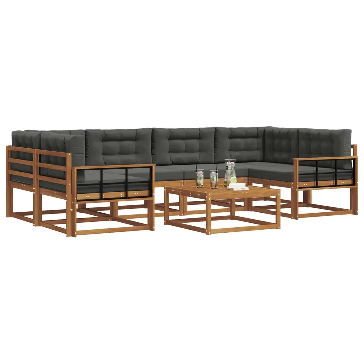 Outdoor Sectional Sofa Set 7 Pieces Garden Patio Furniture Modular Seating