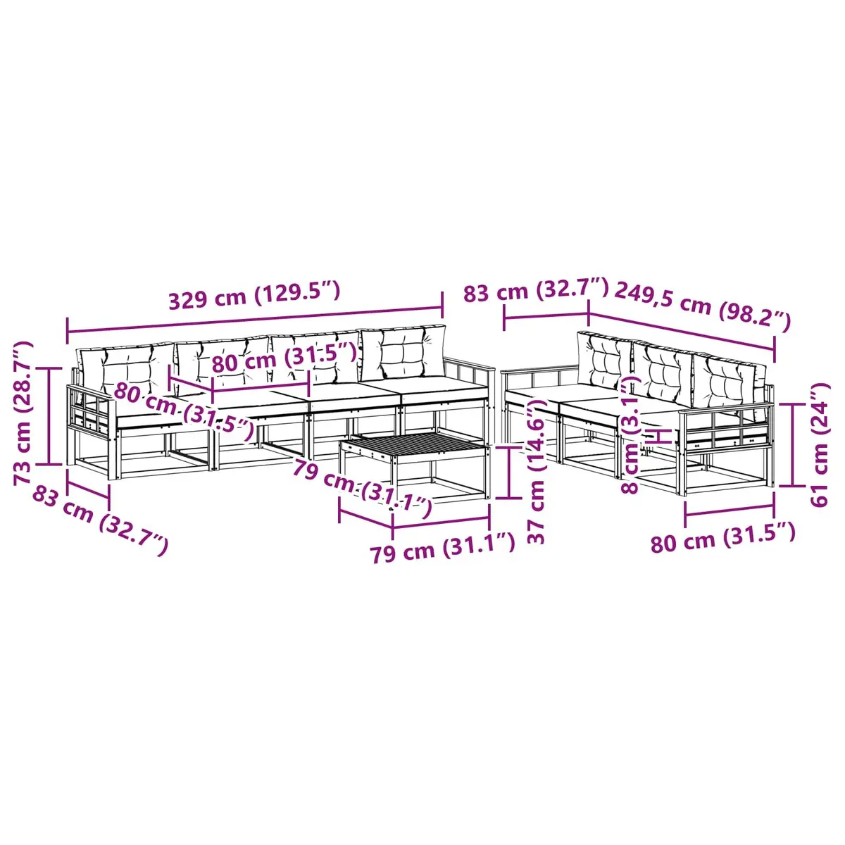 8-Piece Sofa Set