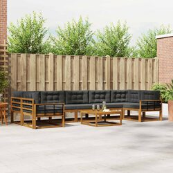 Outdoor Sectional Sofa Set 8 Piece Modular Garden Patio Lounge Natural