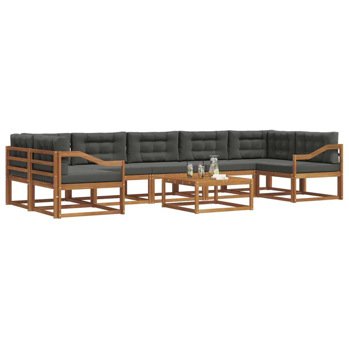 Outdoor Sectional Sofa Set 8 Pieces Modular Patio Lounge Garden Furniture