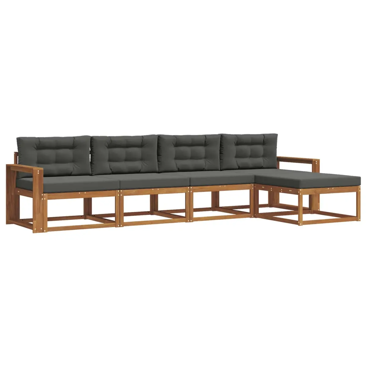 Outdoor Sectional Sofa Set 5 Piece Modular Garden Patio Furniture with Cushions
