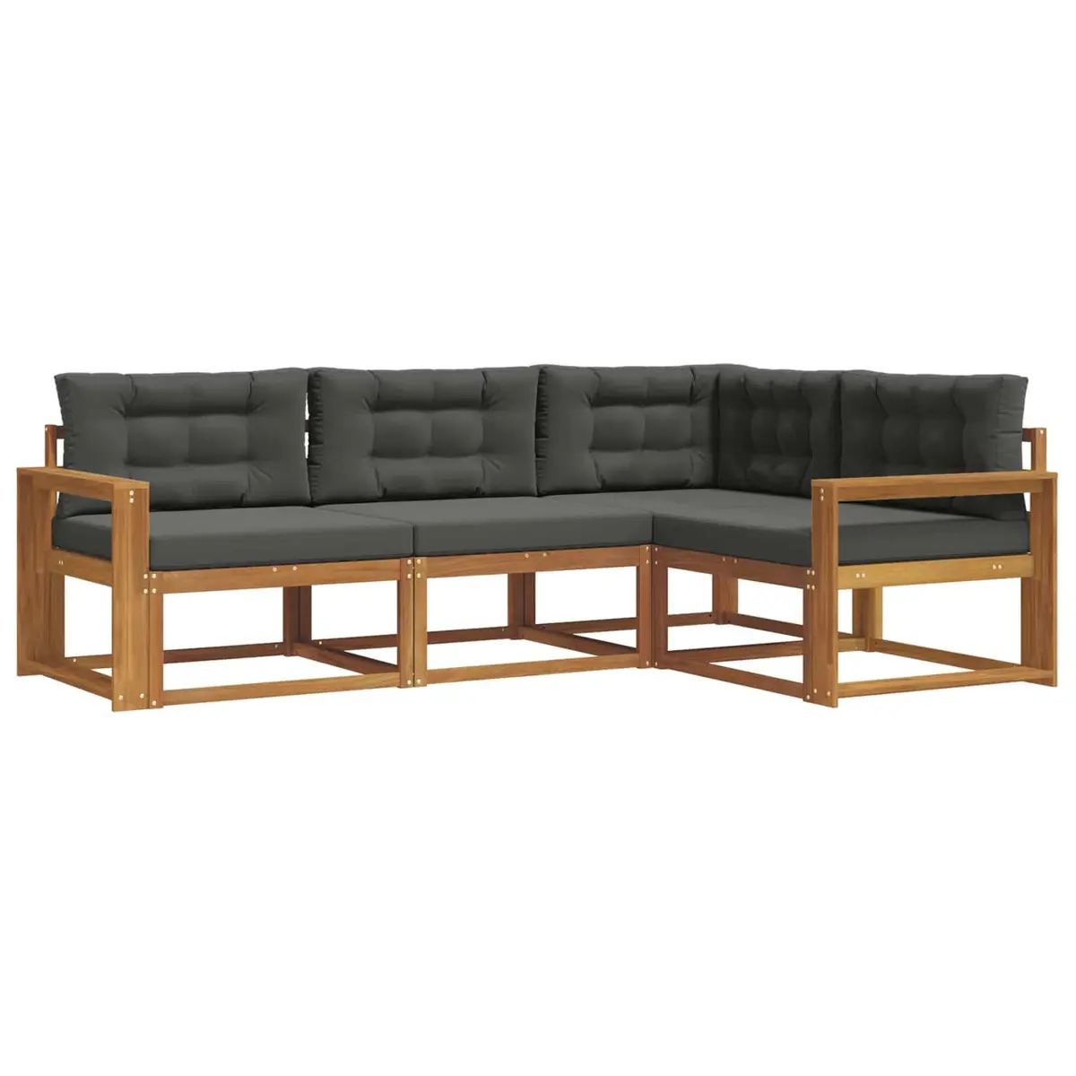 Outdoor Sectional Sofa Set 4 Piece Modular Garden Patio Furniture with Cushions