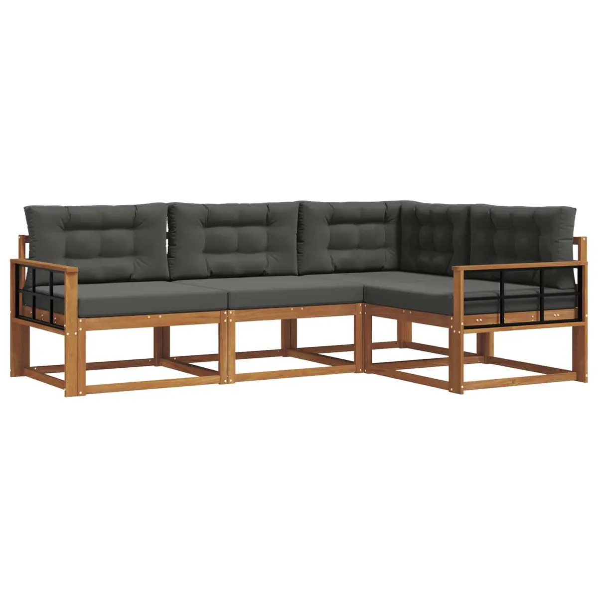 Outdoor Sectional Sofa Set 4 Piece Garden Patio Furniture Modular Seating