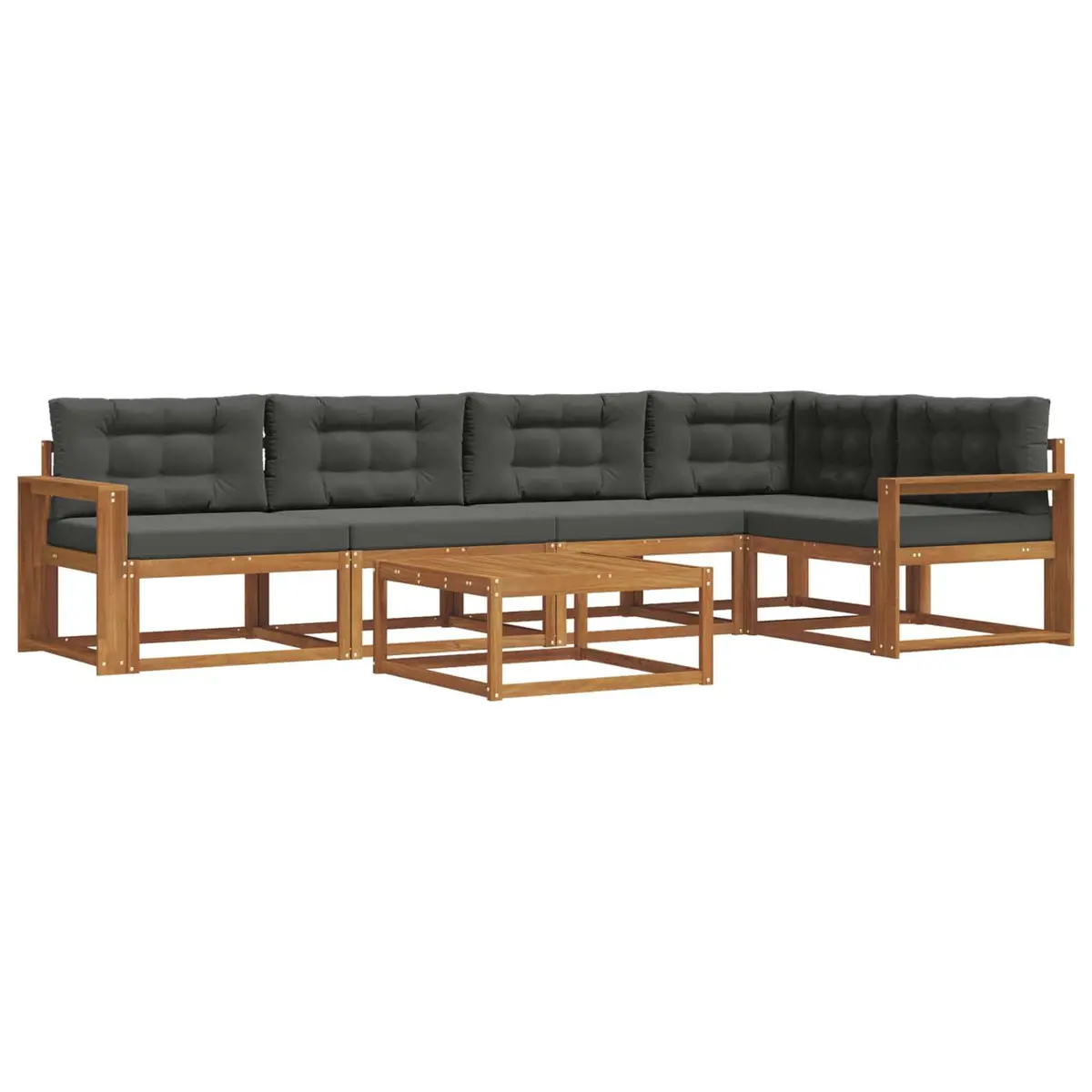 Outdoor Sectional Sofa Set 6pcs Modular Garden Patio Lounge with Cushions