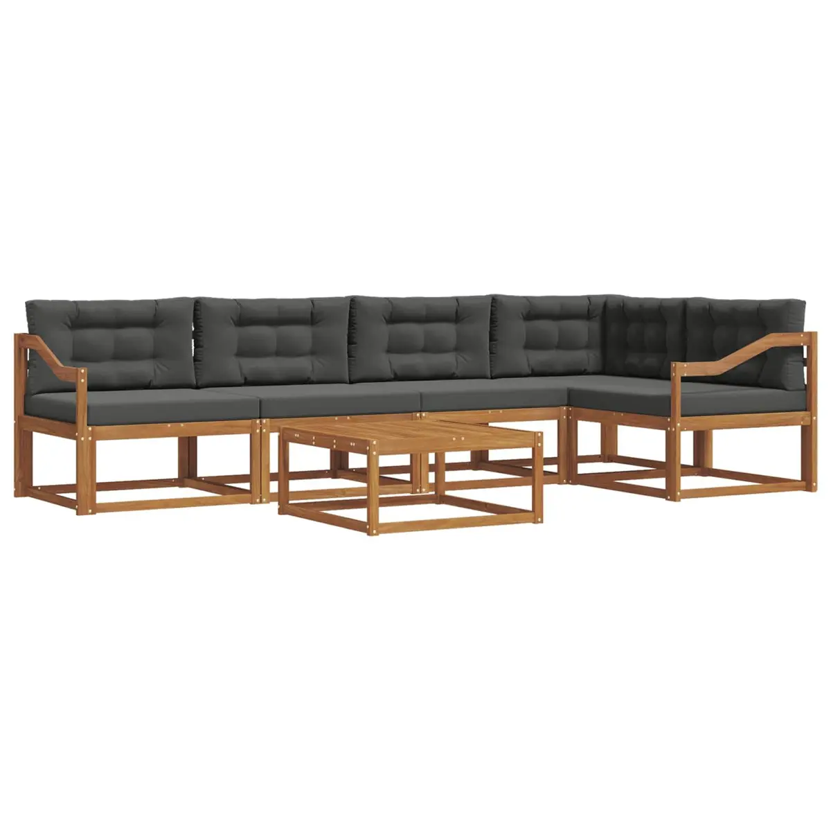 Outdoor Sectional Sofa Set 6 Pieces Modular Garden Patio Furniture with Cushions
