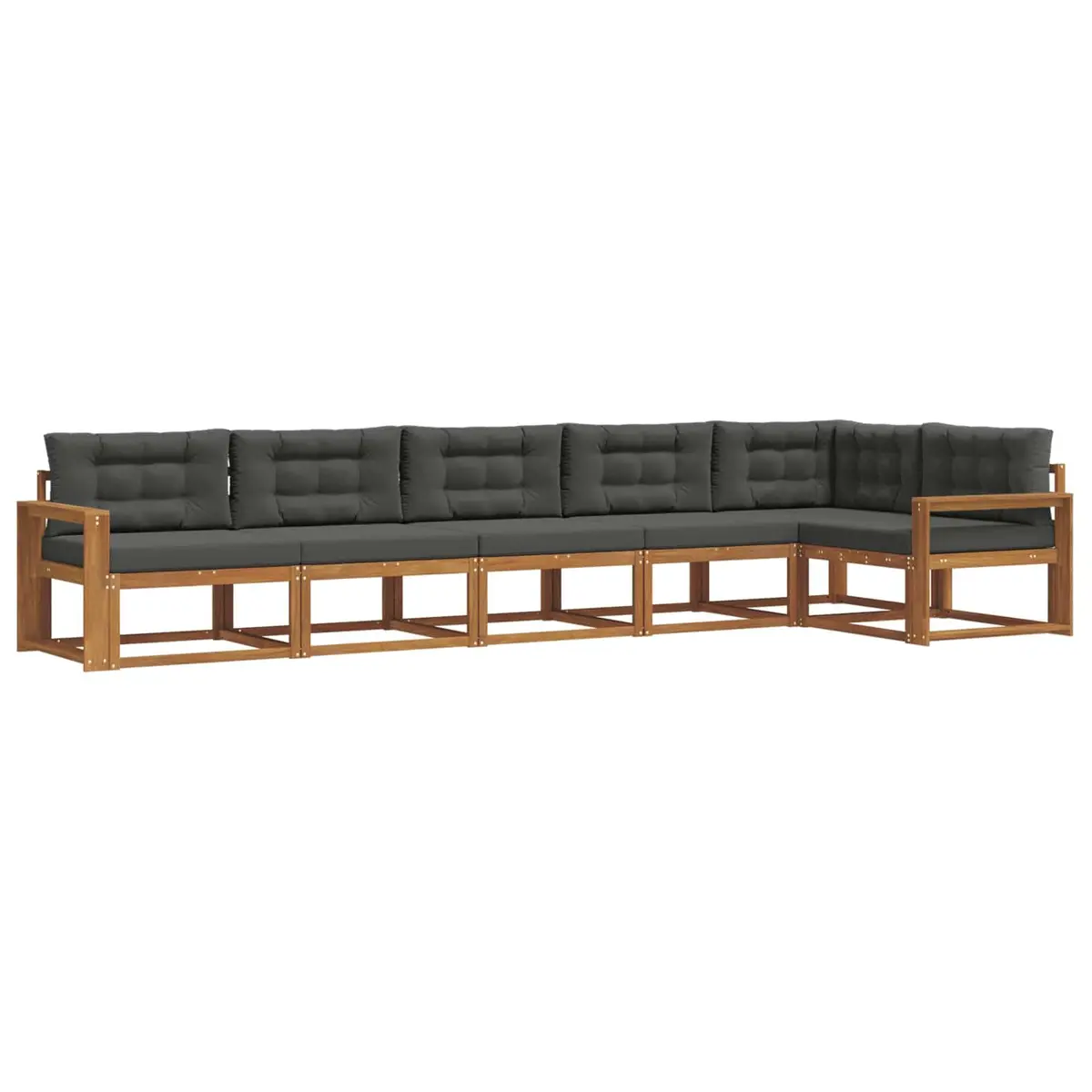 Outdoor Sectional Sofa Set 6 Pcs Modular Garden Patio Furniture with Cushions