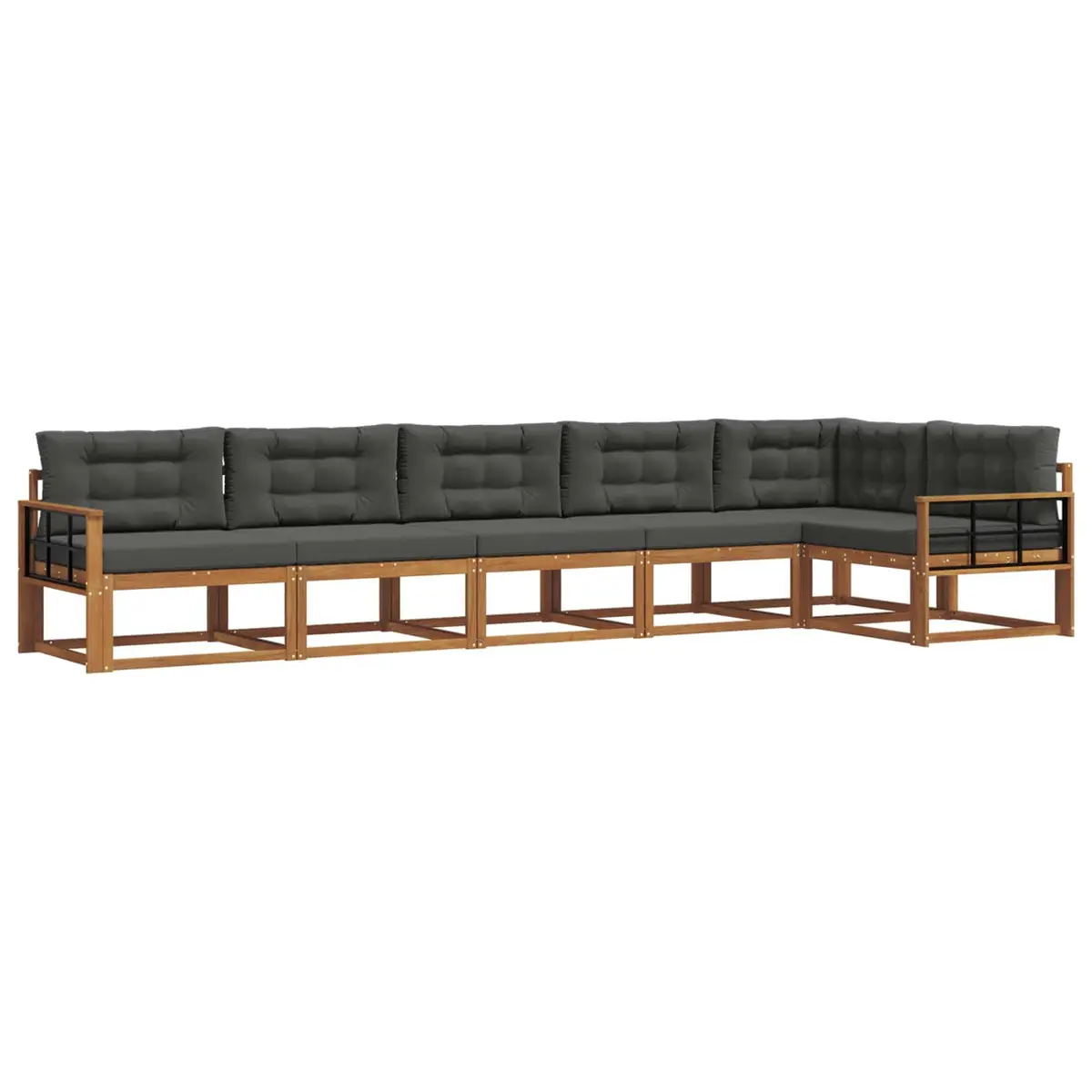 Outdoor Sectional Sofa Set 6 Piece Modular Garden Patio Furniture with Cushions