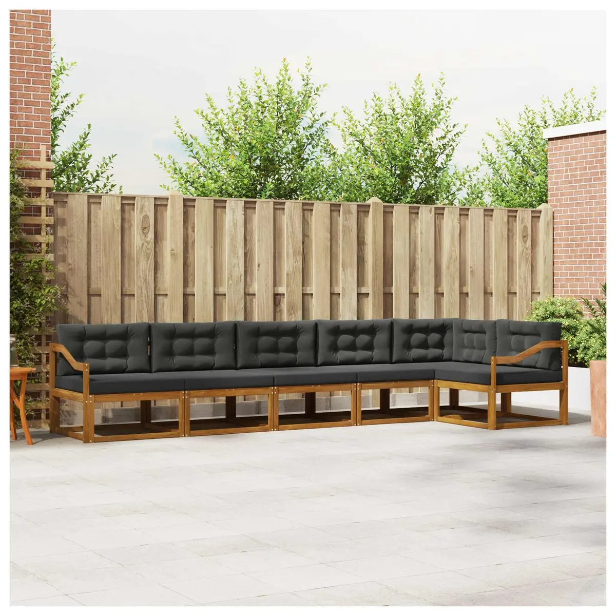 Outdoor Sectional Sofa Set 6-Piece Modular Garden Patio Furniture with Cushions