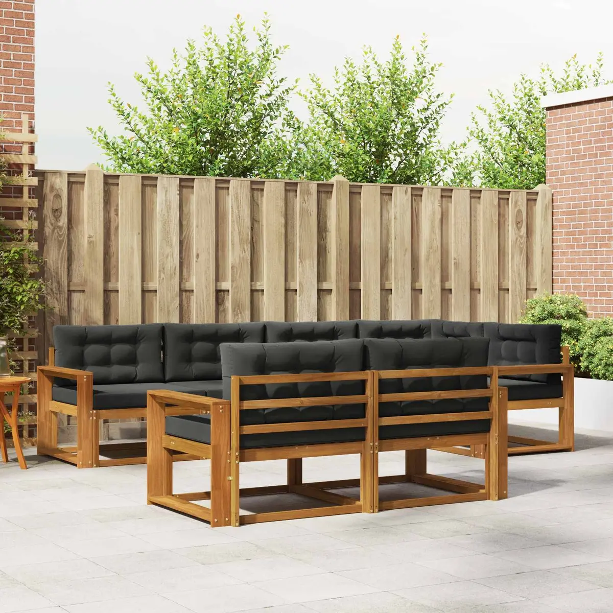 Outdoor Sofa Set Modular Sectional 8 Pieces Acacia Wood