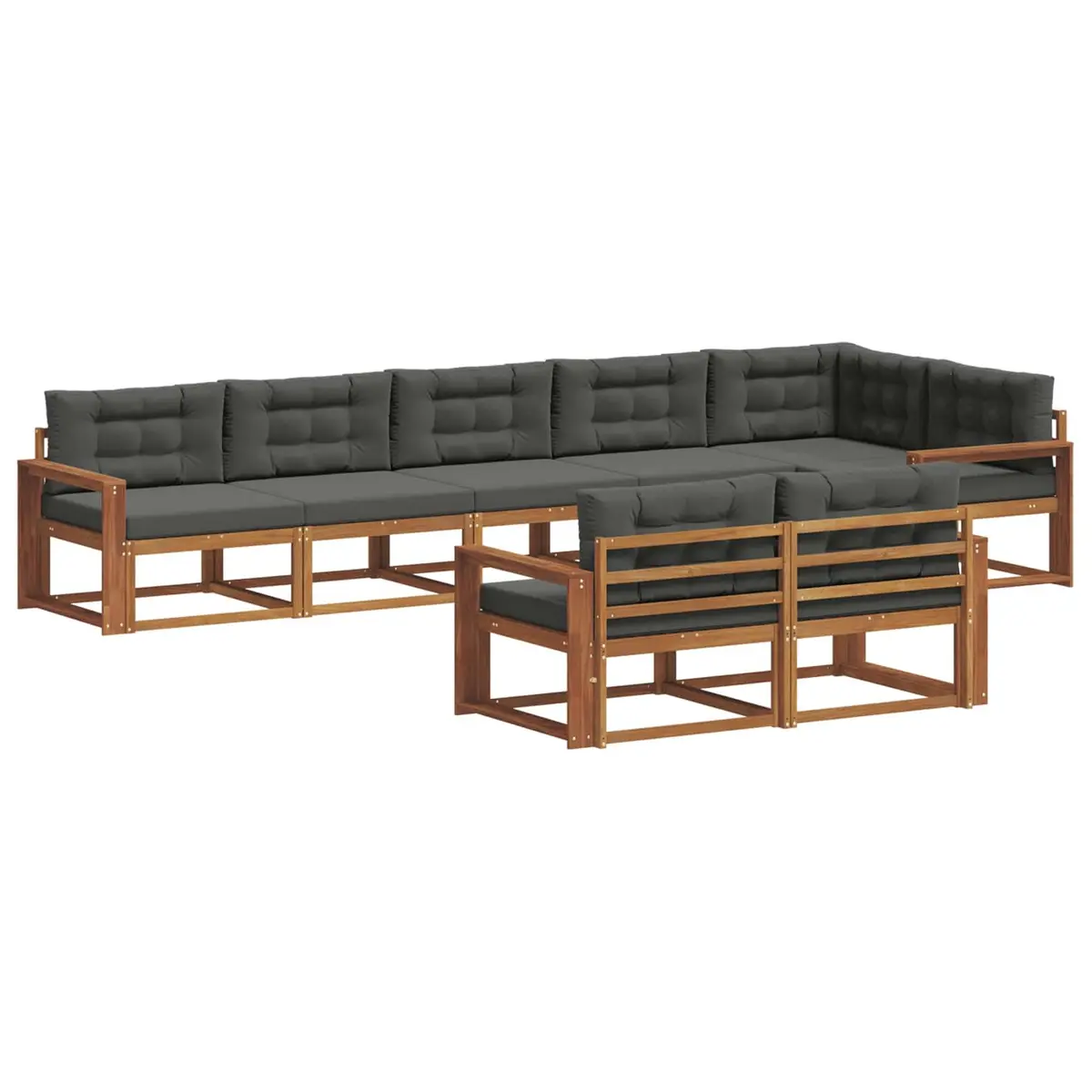 Outdoor Sectional Sofa Set 8 Pcs Modular Patio Garden Furniture Acacia Wood