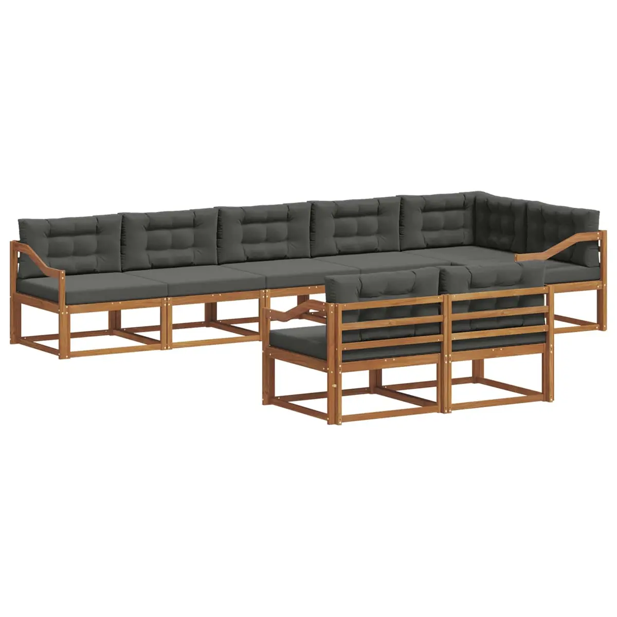Outdoor Sectional Sofa Set 8pc Patio Garden Furniture Acacia Wood Modular