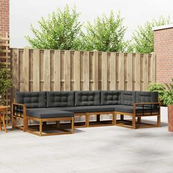 Outdoor Sofa Set 6 Piece Modular Garden Patio Furniture Acacia Wood with