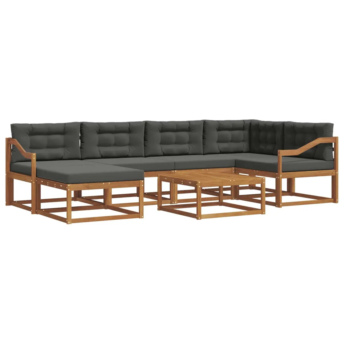 Outdoor Sectional Sofa Set 7 Piece Modular Garden Patio Furniture with Cushions