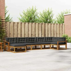 Charming 7-Piece Outdoor Sectional Sofa with Cushions