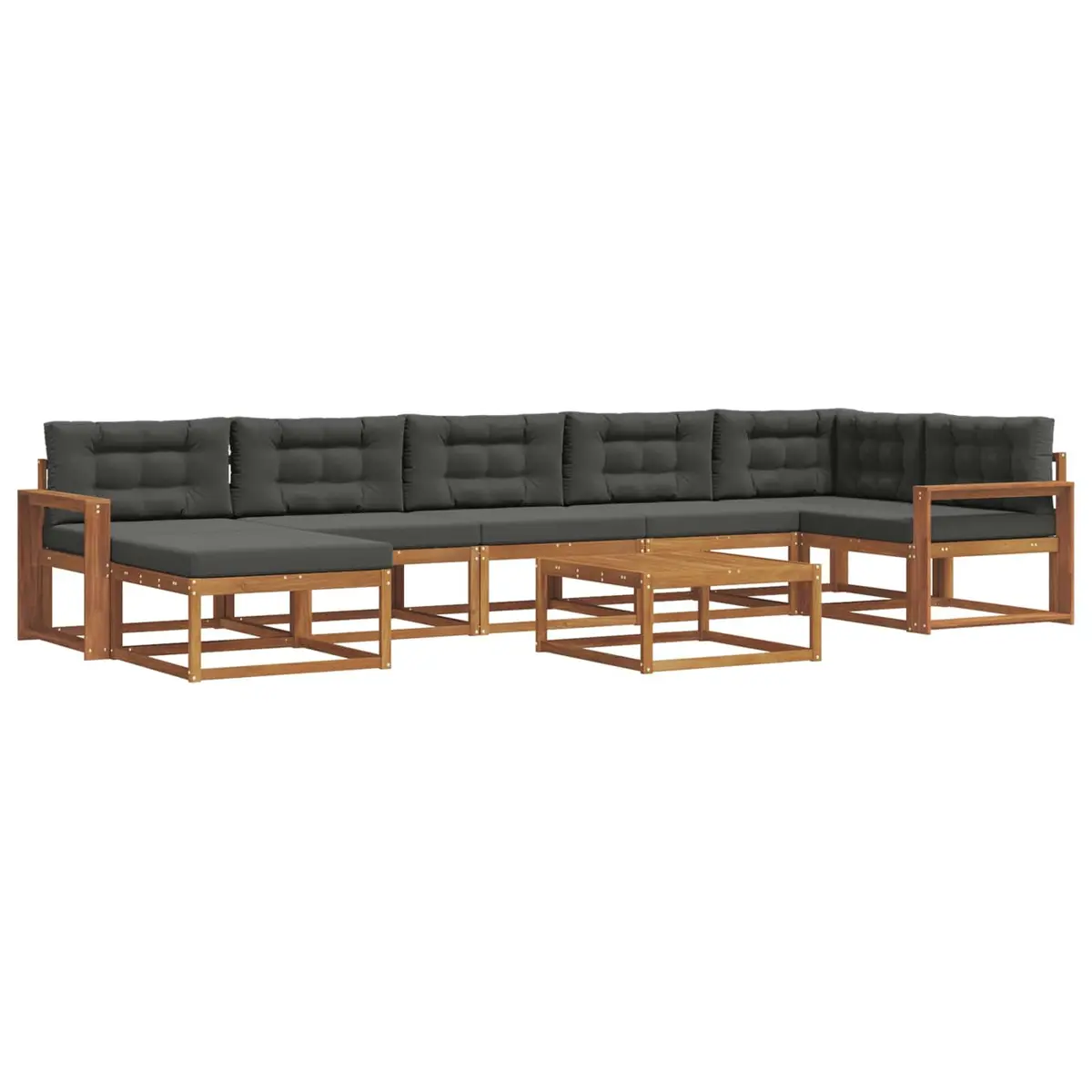 Outdoor Sectional Sofa Set 8 Pieces Garden Patio Furniture with Cushions