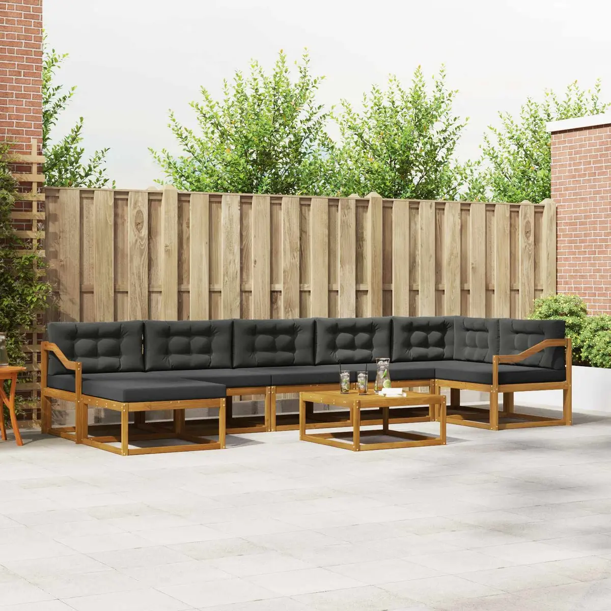 Outdoor Sectional Sofa Set 8 Pieces Garden Patio Furniture Lounge Armrests