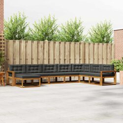 Outdoor Sectional Sofa Set 8 Piece Garden Patio Furniture Brown Acacia Wood