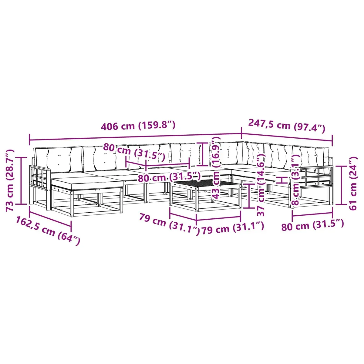 9-Piece Sofa Set