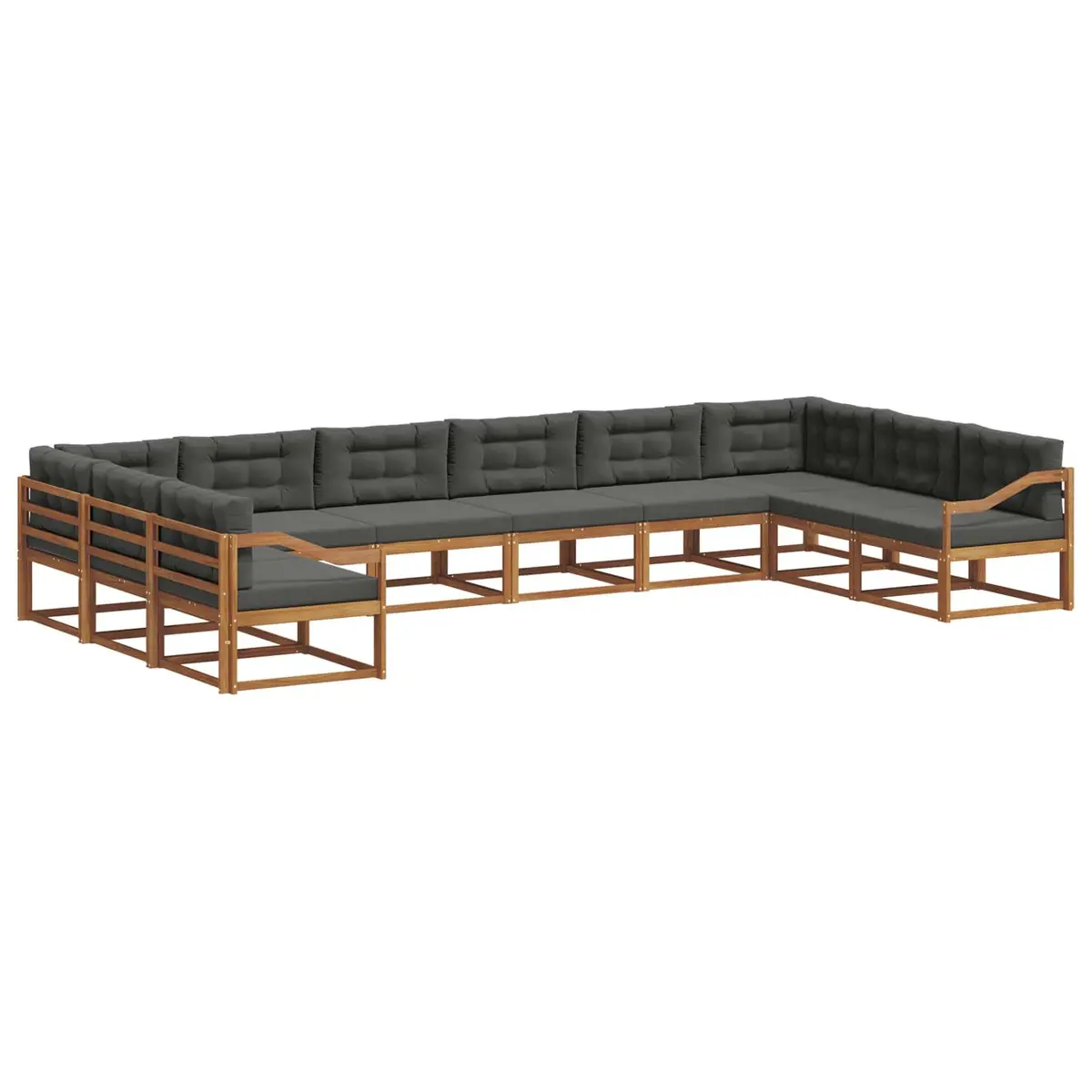 Outdoor Sectional Sofa Set 10 Piece Patio Garden Furniture with Cushions