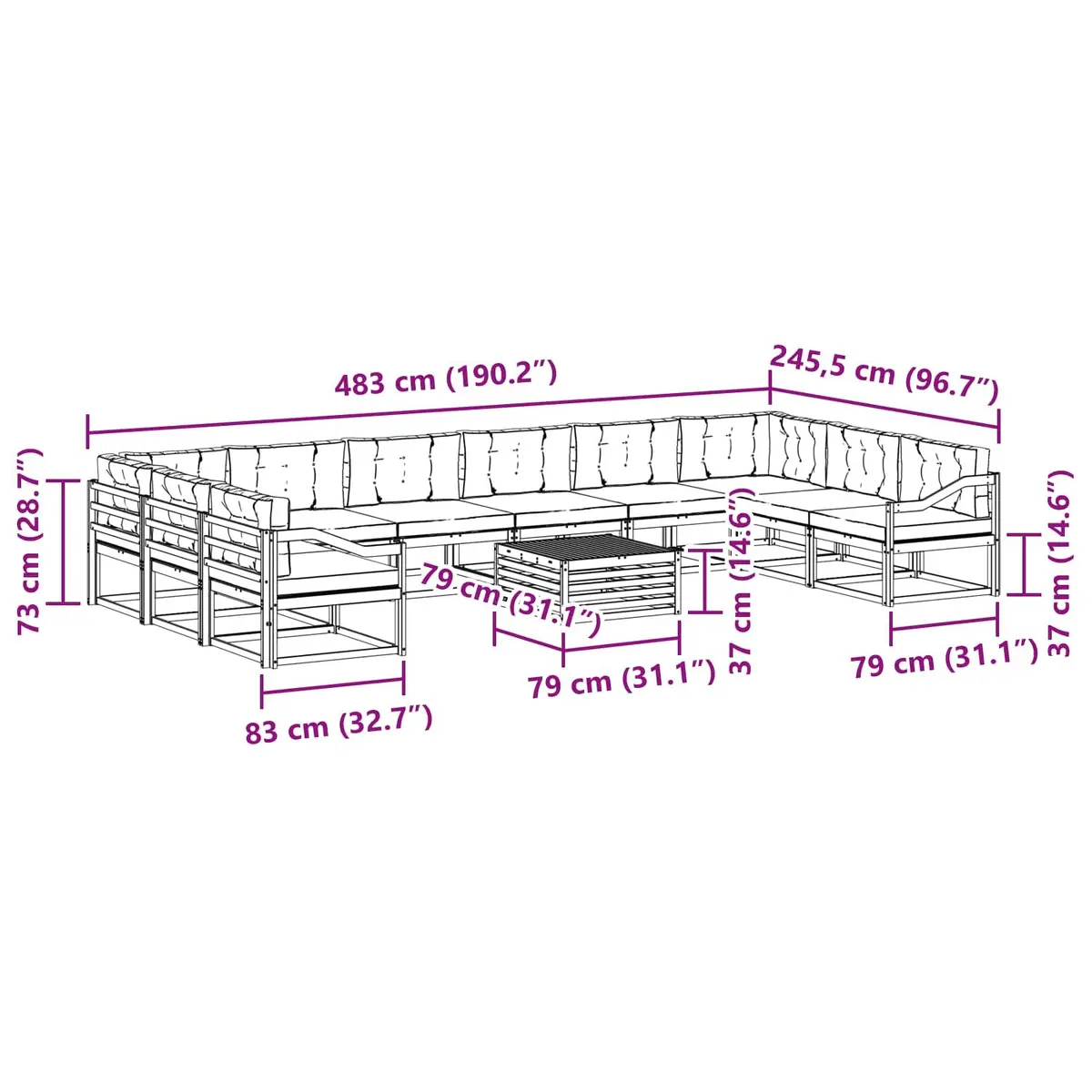 11-Piece Sofa Set
