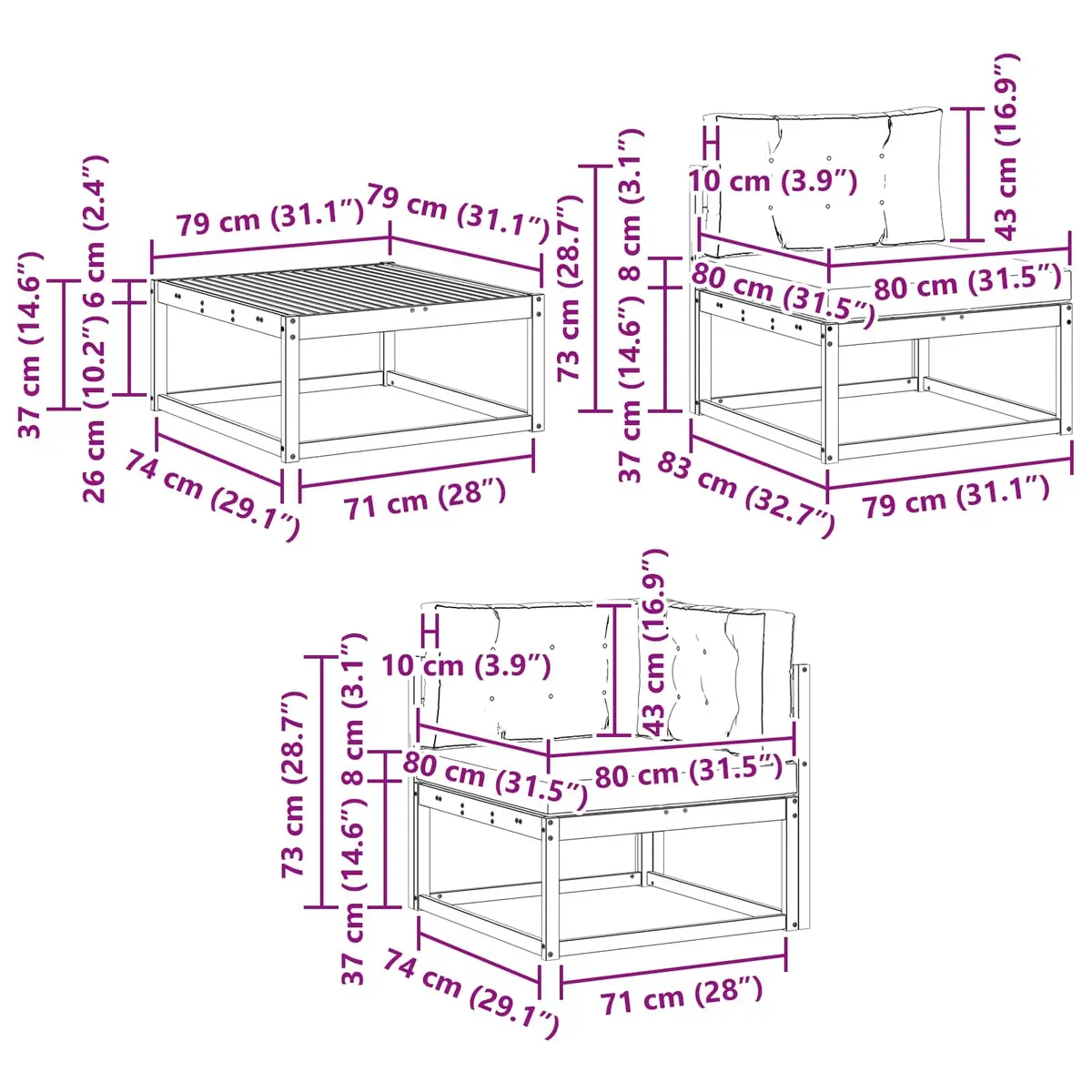 11-Piece Sofa Set