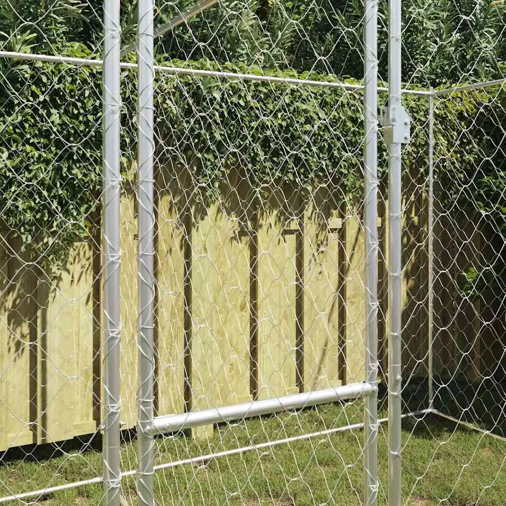 Dog Cage Lockable Door 400x200x200cm Silver Galvanised Steel Outdoor Large Breed Run Pen