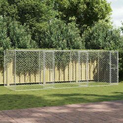 Dog Cage Outdoor Galvanised Steel Large Breed Kennel Run 600 x 200 x 200 cm