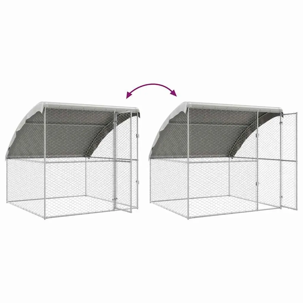 Dog Kennel Galvanised Steel Frame 8 x 2 x 2 m Outdoor 4 Piece