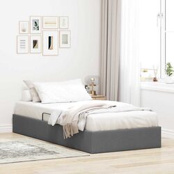 Your New Grey Fabric Storage Bed with Lift 107 x 203 cm