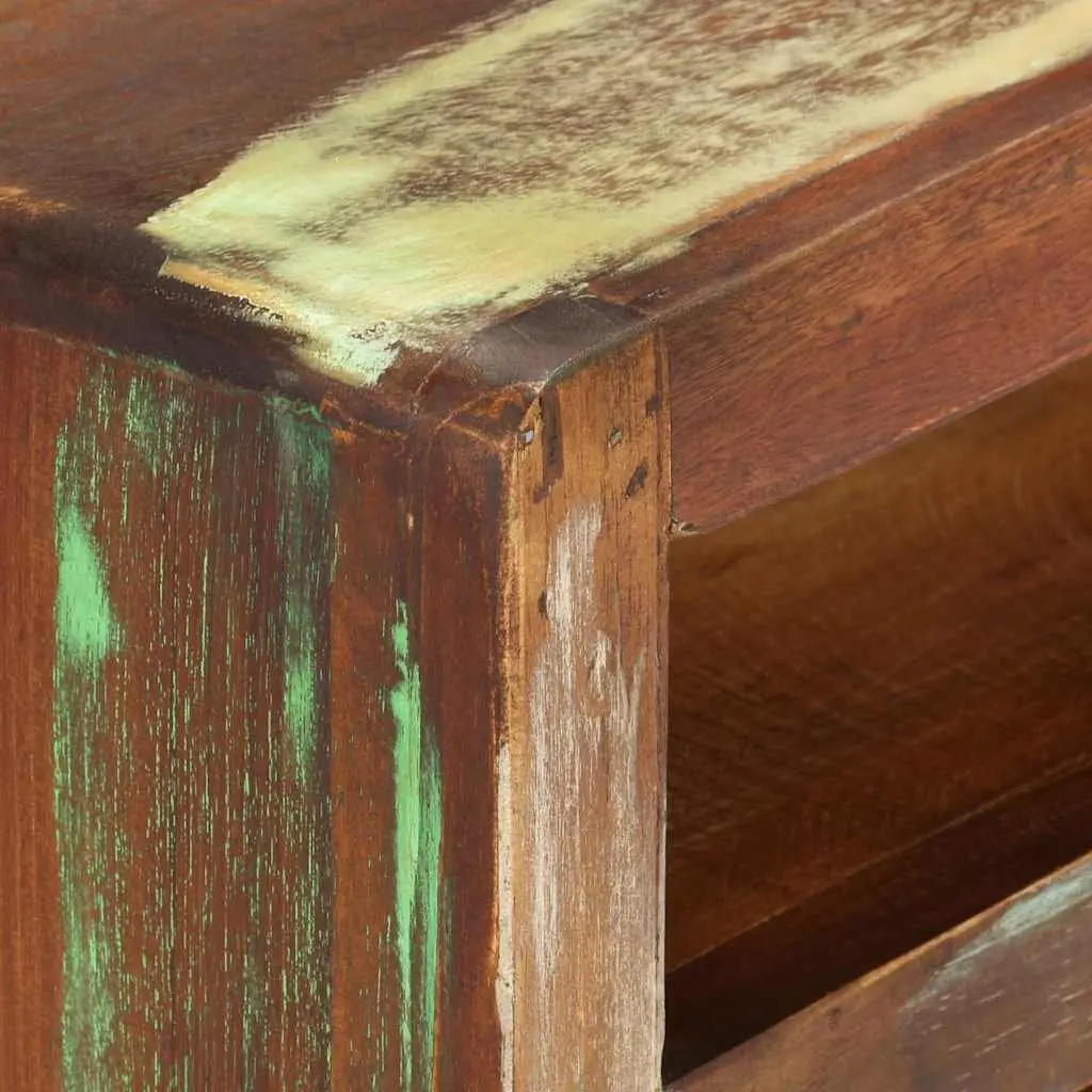 TV Cabinet Solid Reclaimed Wood Multicolour 110x30x40 cm Storage Unit with 3 Drawers and 1 Shelf