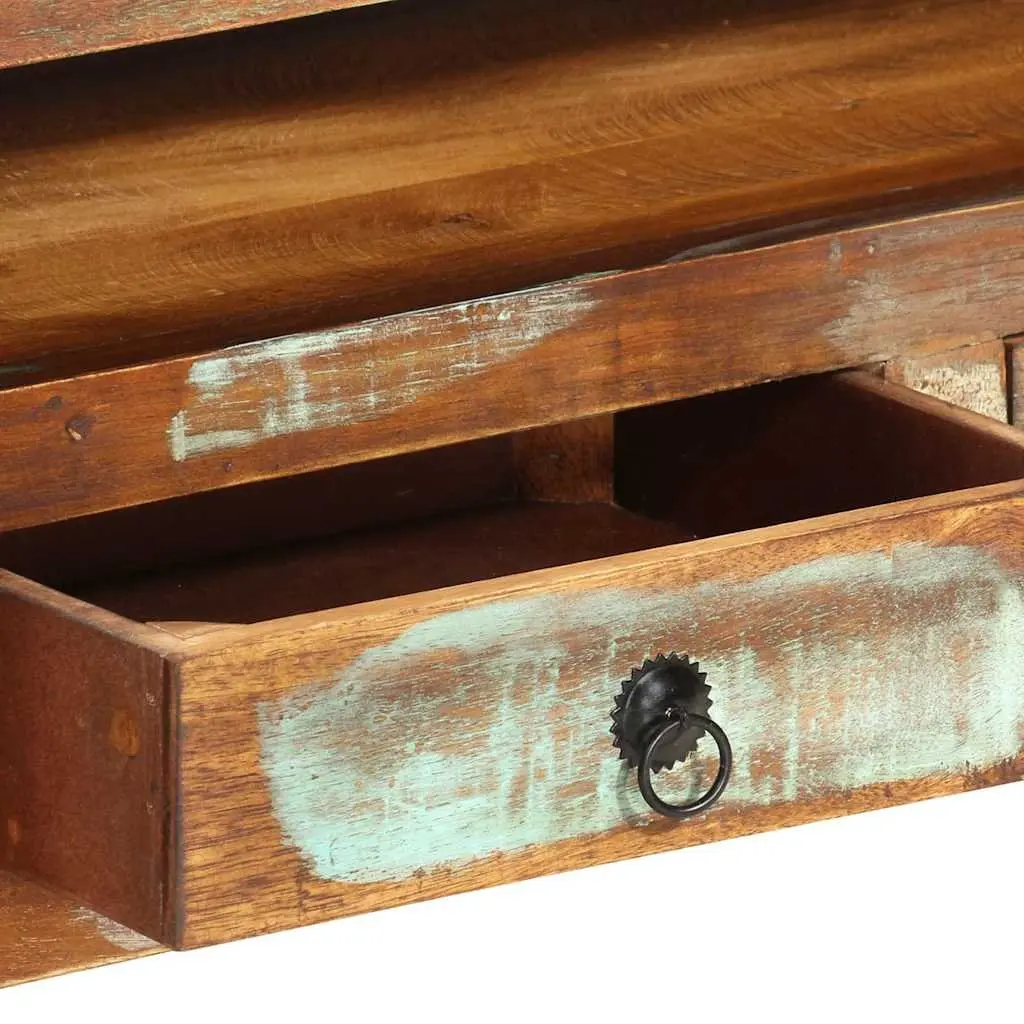 TV Cabinet Solid Reclaimed Wood Multicolour 110x30x40 cm Storage Unit with 3 Drawers and 1 Shelf
