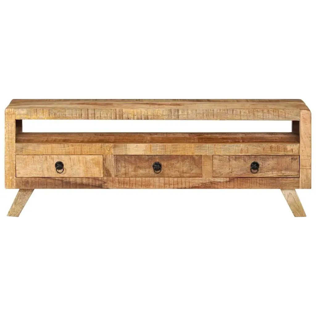 TV Cabinet 110x30x40cm Brown Wooden Living Room Storage Drawers Shelf Unit