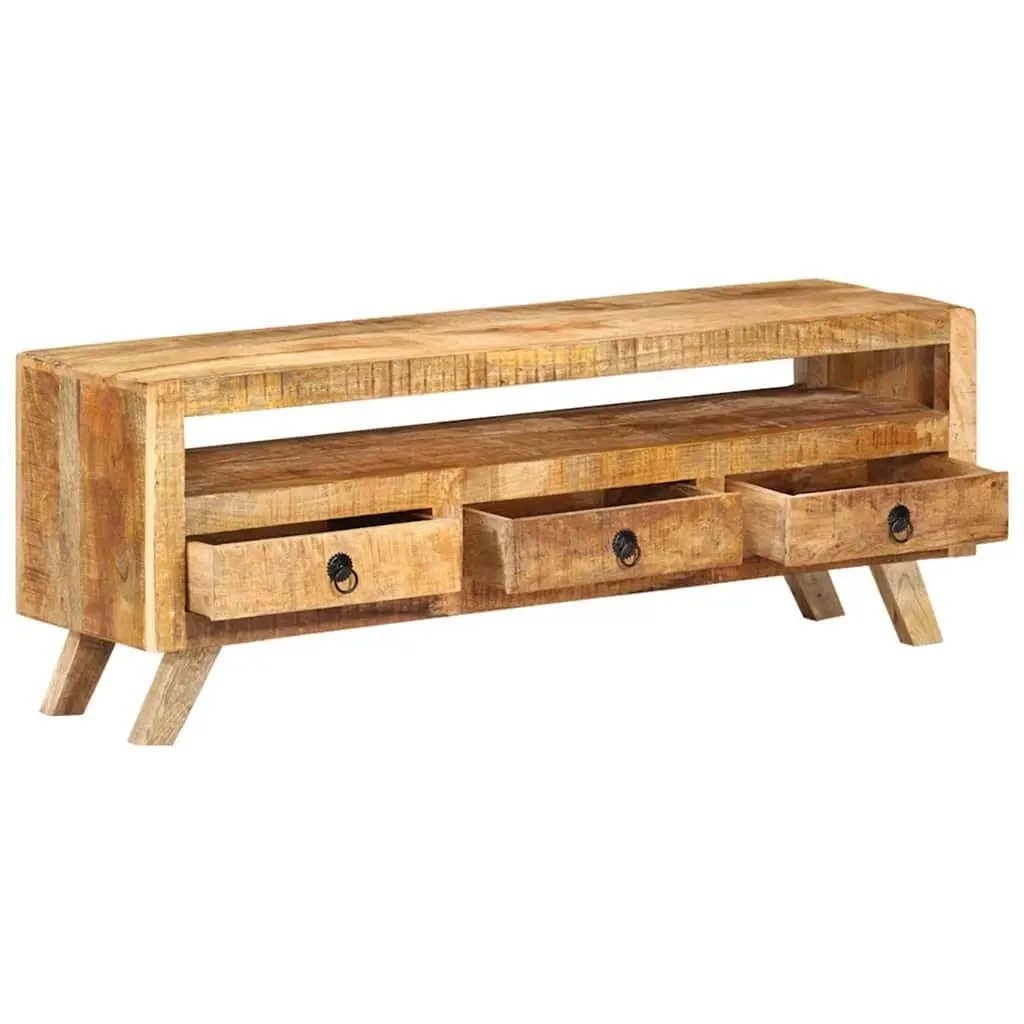 TV Cabinet 110x30x40cm Brown Wooden Living Room Storage Drawers Shelf Unit