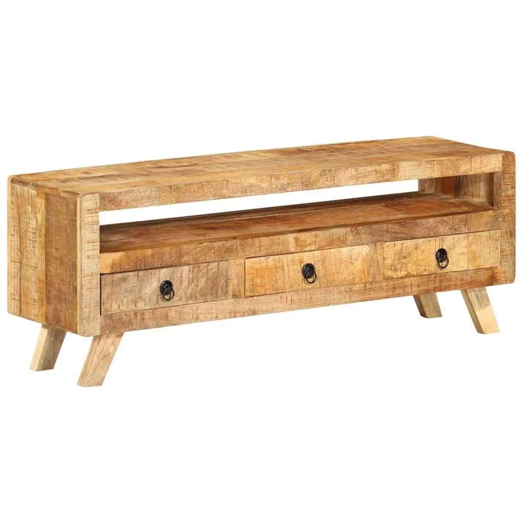 TV Cabinet 110x30x40cm Brown Wooden Living Room Storage Drawers Shelf Unit