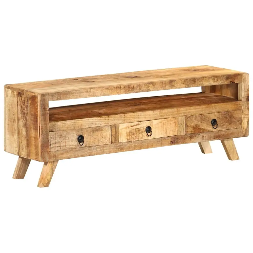 TV Cabinet 110x30x40cm Brown Wooden Living Room Storage Drawers Shelf Unit