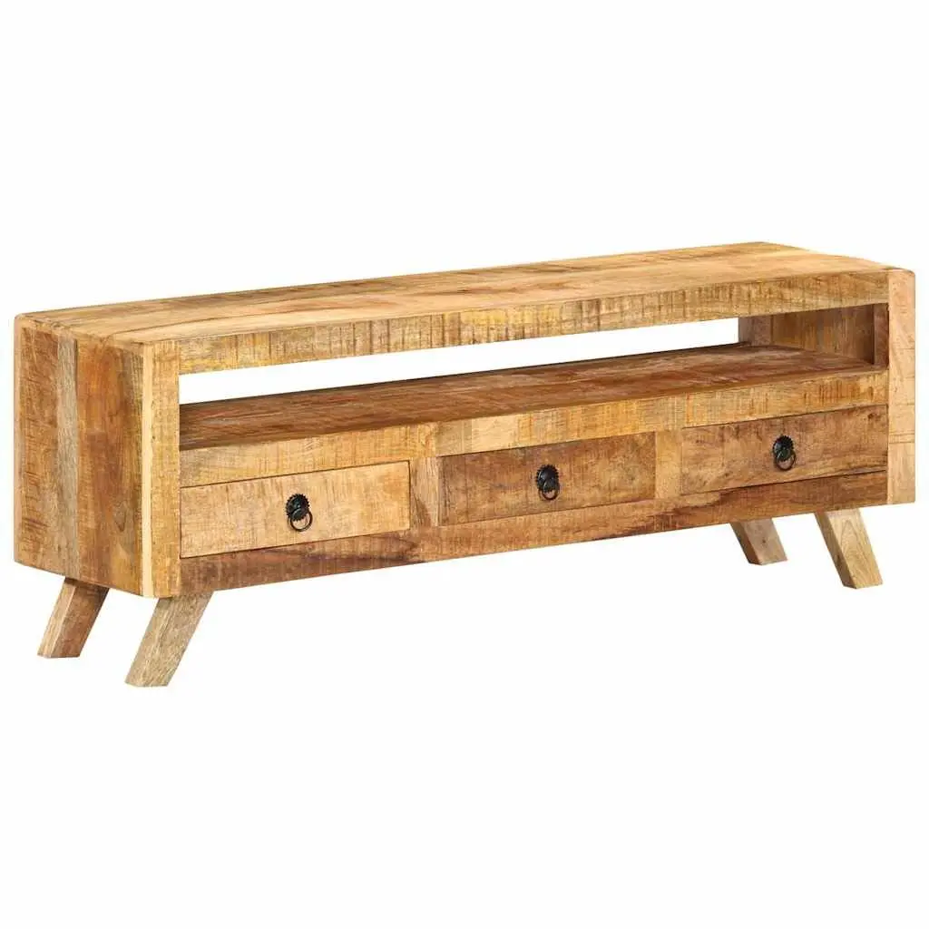TV Cabinet 110x30x40cm Brown Wooden Living Room Storage Drawers Shelf Unit