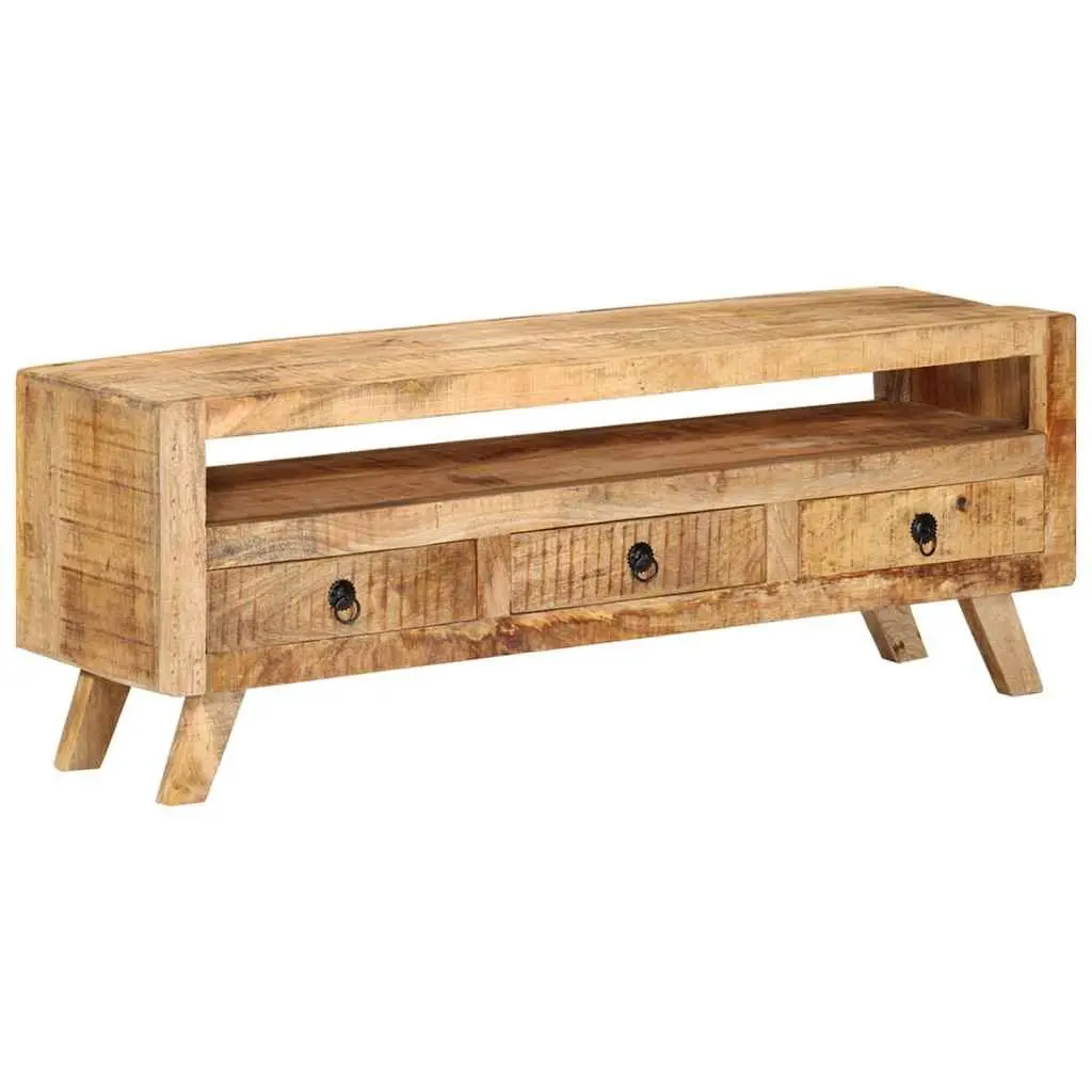TV Cabinet 110x30x40cm Brown Wooden Living Room Storage Drawers Shelf Unit
