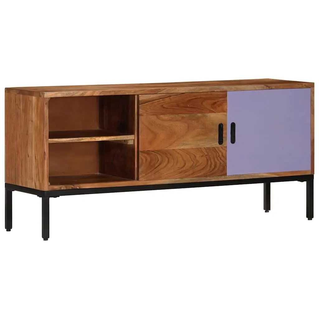 TV Cabinet Solid Wood Honey Brown Grey 110x30x50 cm